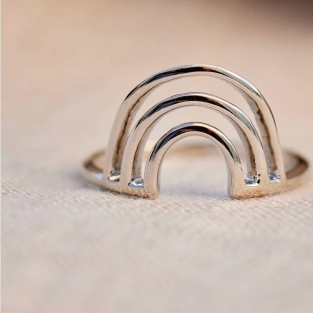 Pura Vida Chasing Rainbows Silver Toned Ring NWT